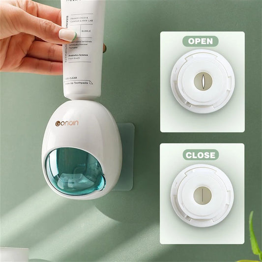 New Wall Mounted Toothpaste Dispenser Automatic Tube Press Squeezer Toothpaste with Dust Cover Dispensador