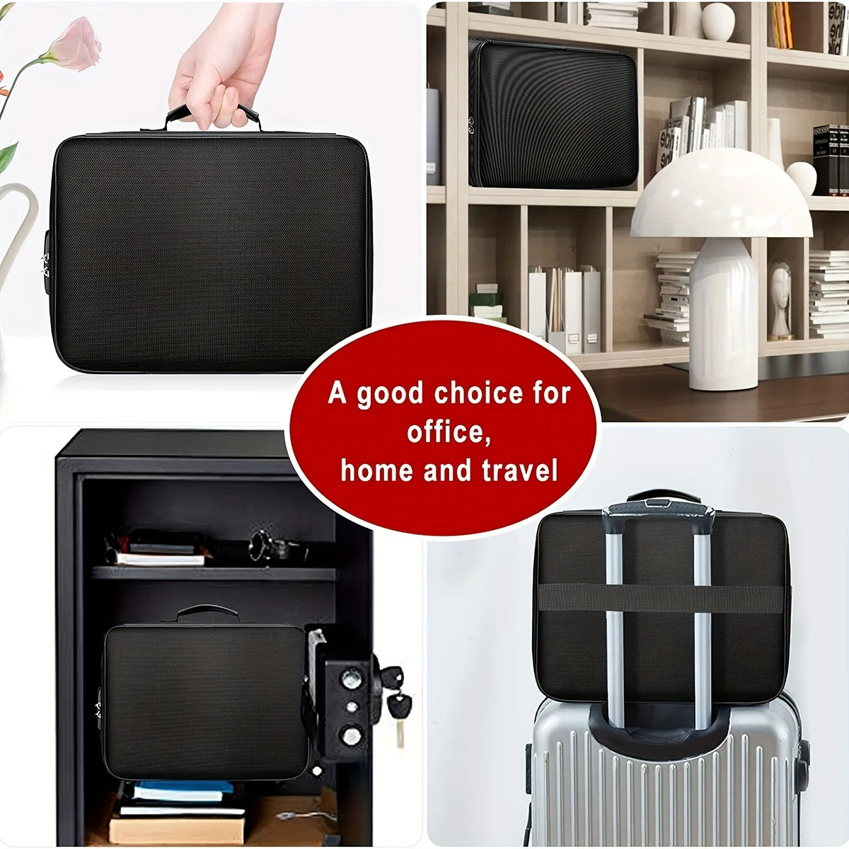 Document Organizer with Lock, Upgraded Heat Insulated Fireproof＆Water-Resistant Box 8 Layers File Organizer, Home Safe Storage