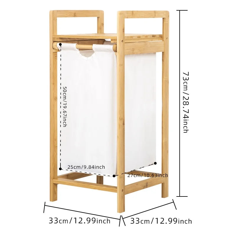 Laundry Basket Large Capacity Storage Basket Multifunctional Basket Storage Bag For Dirty Clothes Wooden Storage Shelf Home Use