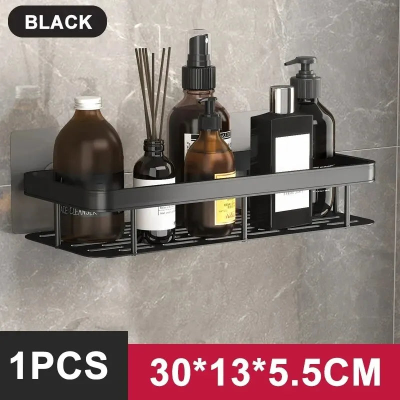 No-Drill Bathroom Storage Shelf