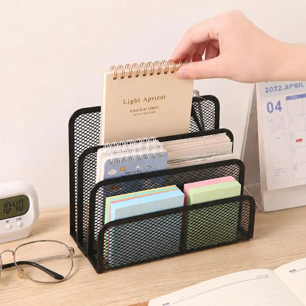 Desk Mail Organizer Small File Holders Letter Organizer Metal Mesh Document/Filing/Folders/Paper Organizer for Desktop