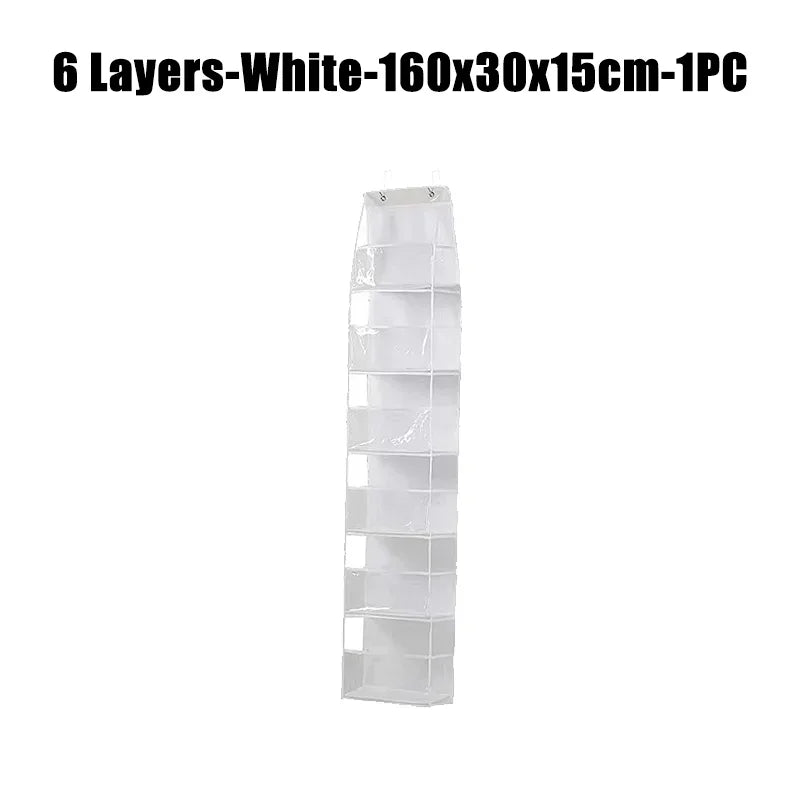 Over The Door Hanging Pantry Organizer Hanging Storage with Clear Plastic Pockets Large Capacity Organizer for Closet Bedroom