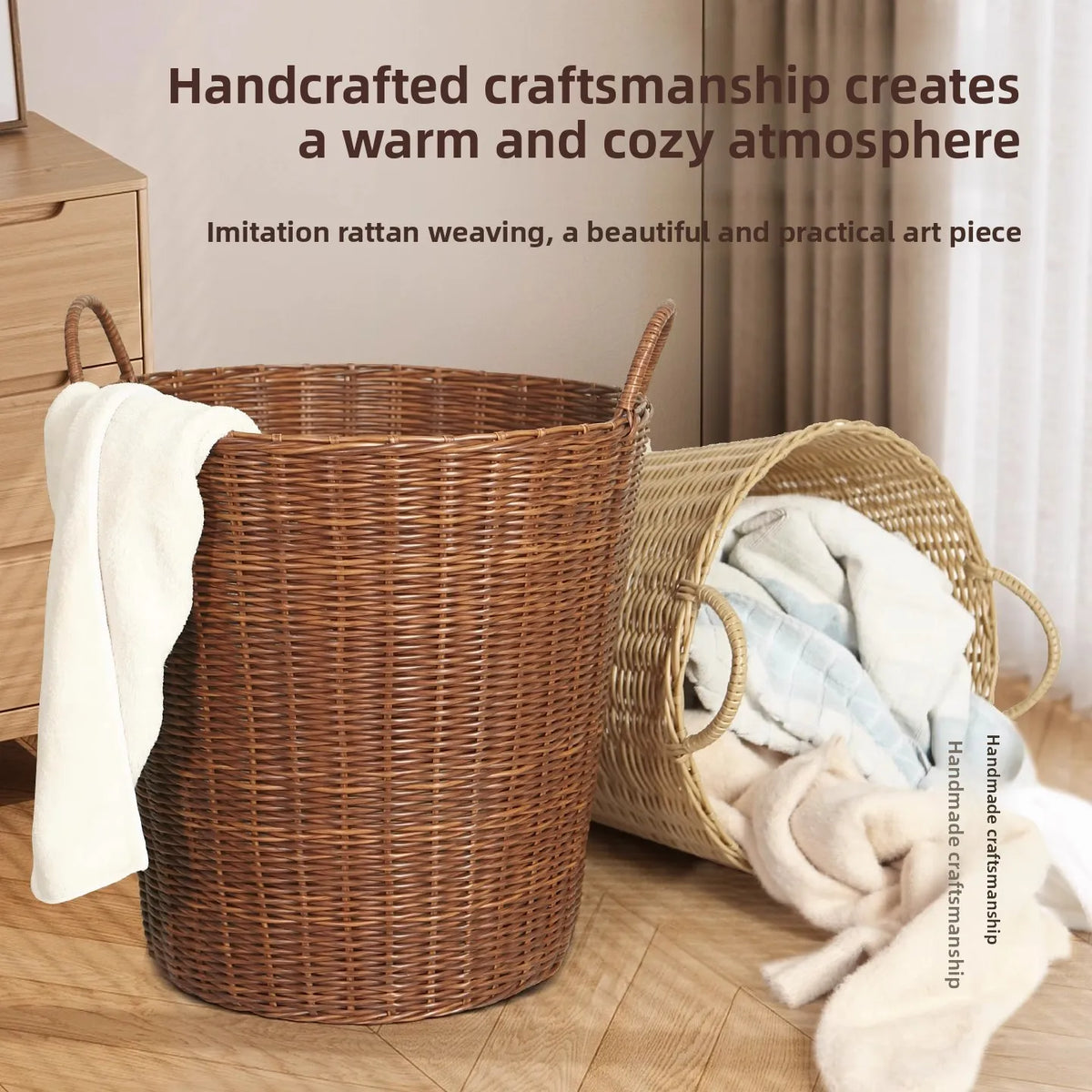 Large Capacity Laundry Hamper Aesthetic Value Storage Basket for Home Use Bathroom Dirty Clothes Basket Popular Online