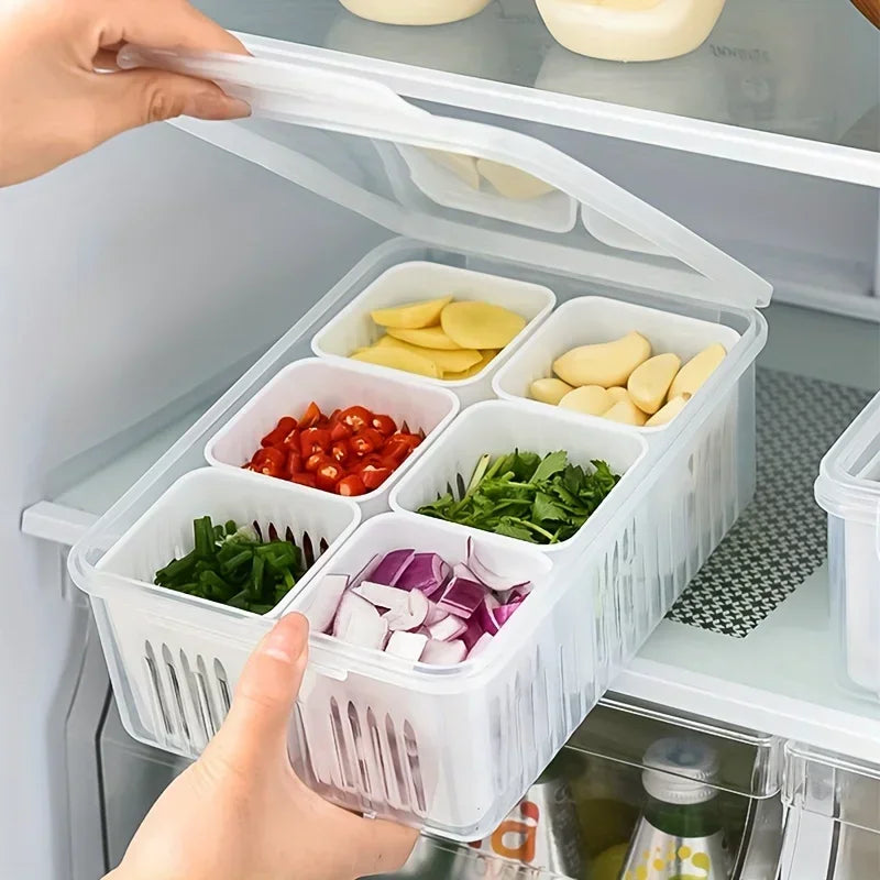 Food Storage Containers with Lids Airtight Refrigerator Food Fresh Box For Onion Garlic And Fruit Kitchen Storage Box