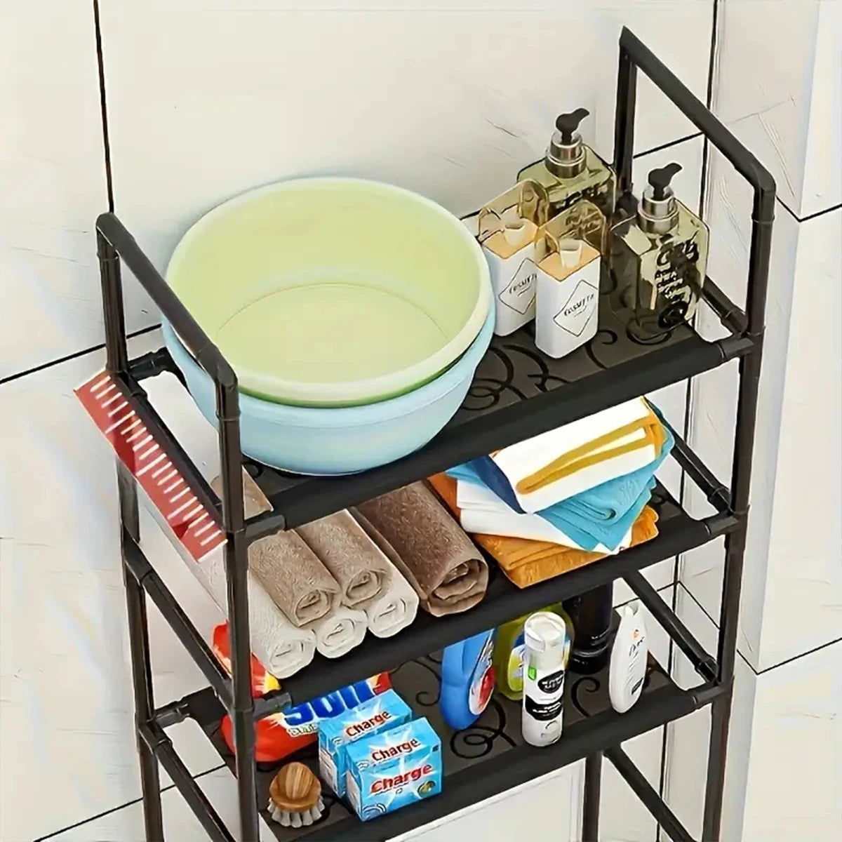 Toilet storage rack, kitchen, bathroom, floor-standing toilet storage shelf, bathroom storage rack, toilet stand