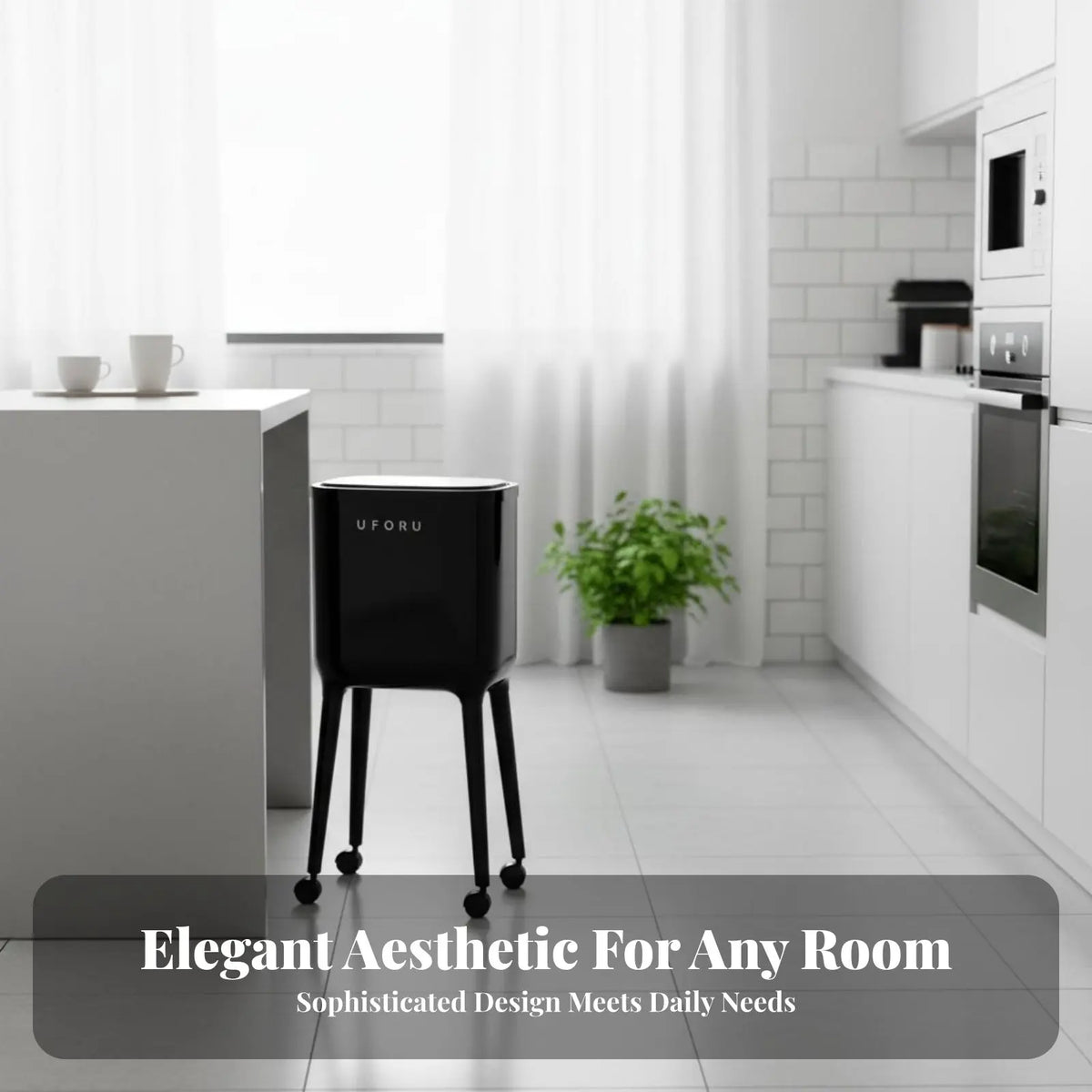 Trash Can with Wheels Large Capacity Press Top Garbage Can Rolling Kitchen Garbage Bin No-Bend Design Slim Kitchen Waste Basket