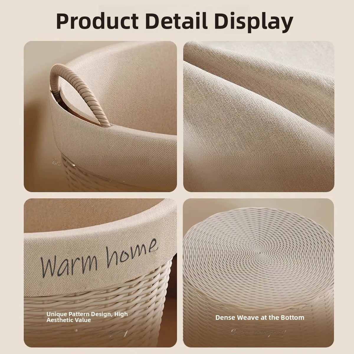 Large Capacity Laundry Hamper Aesthetic Value Storage Basket for Home Use Bathroom Dirty Clothes Basket Popular Online