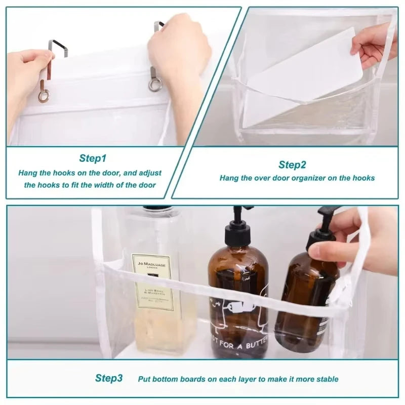 Over The Door Hanging Pantry Organizer Hanging Storage with Clear Plastic Pockets Large Capacity Organizer for Closet Bedroom