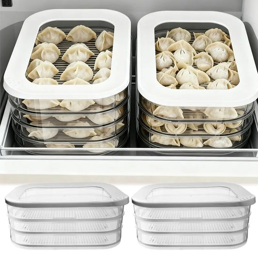 Multi Layer Food Preservation Storage Boxes Fridge Meat Lunch Container Stackable Home Kitchen Food Refrigerator Boxes with Lid