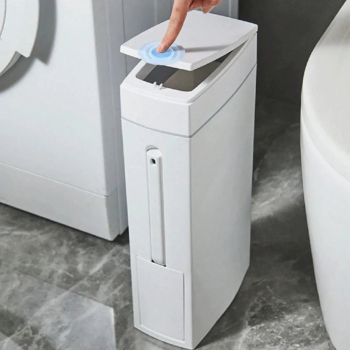 Space-Saving Bathroom Trash Can