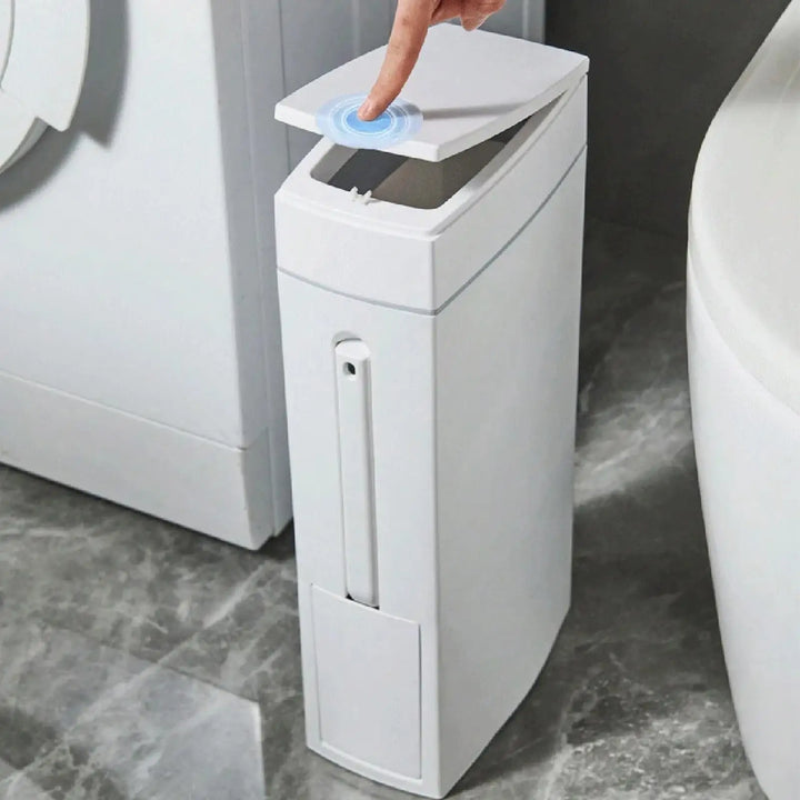Space-Saving Bathroom Trash Can
