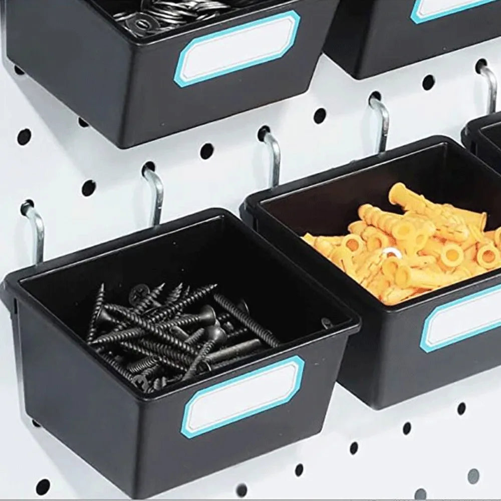 1/6 Set Office Workshop Organizing Accessories Tools Storage Pegboard Box Holder Hooks Pegboard Bins