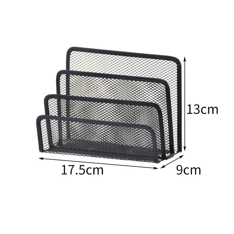Desk Mail Organizer, 2 Pack Office Small Letter Sorter Desktop File Organizer Metal Mesh With 3 Vertical Upright Compartments