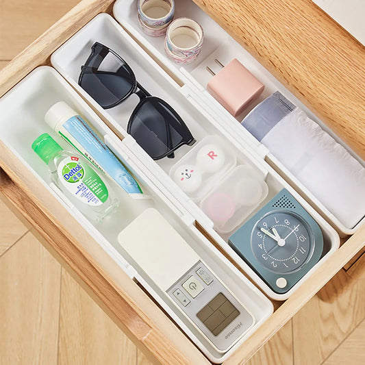 Drawer Organizer Expandable Utensil Tray For Kitchen Adjustable Flatware And Cutlery Holder White Cutlery Clothes Organizer ﻿