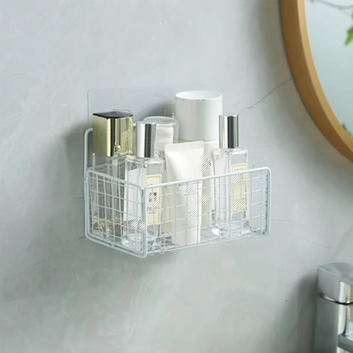 Toilet Storage Rack Without Punching, Bathroom Wall Mounted Hand Washing and Toiletries, Wall Storage Items