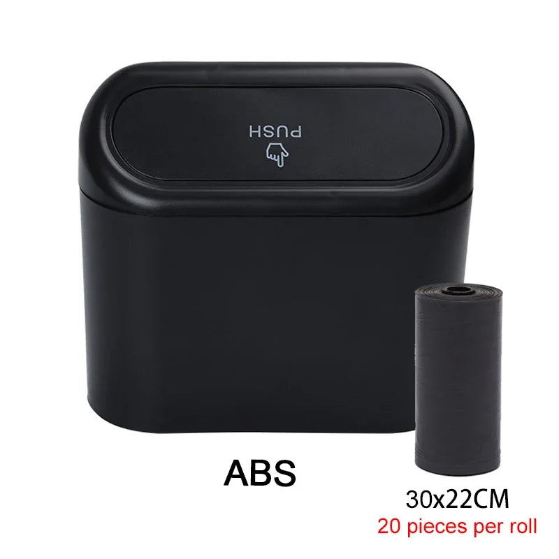 Car Trash Can (with Lid) Contains Garbage Bags, Small Car Trash Can, Leak-proof Mini Car Accessories