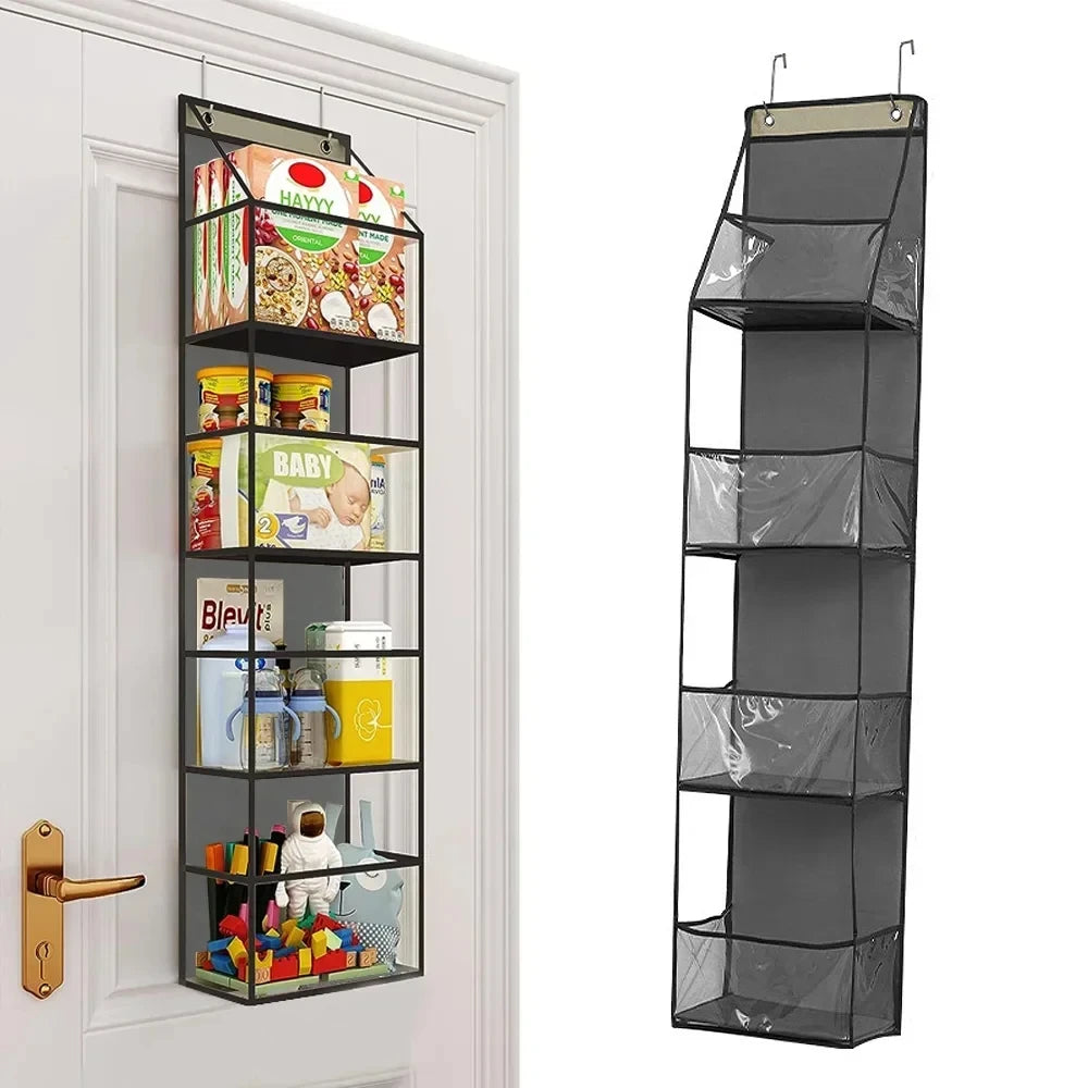 Over The Door Hanging Pantry Organizer Hanging Storage with Clear Plastic Pockets Large Capacity Organizer for Closet Bedroom
