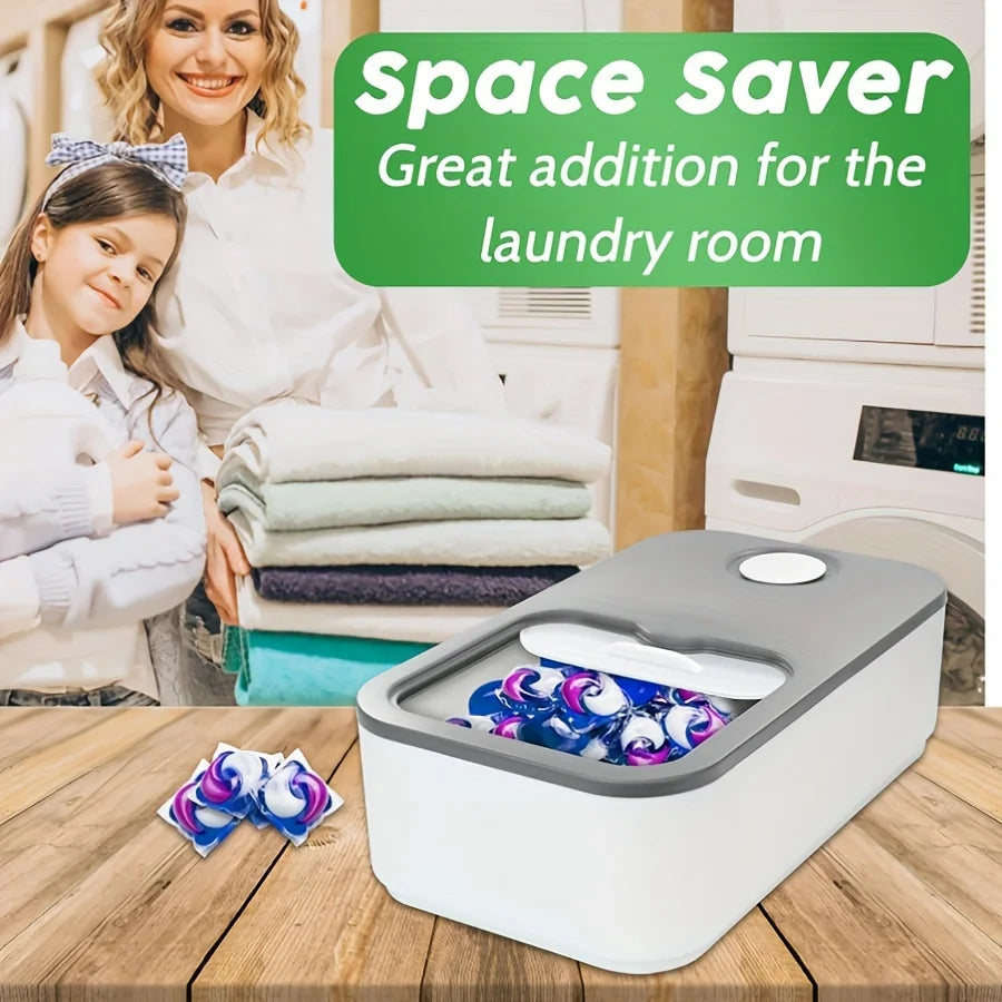Laundry Pod Container with Slide Lid Laundry Pod Storage Container for Laundry Room Container Organization Great as Laundry