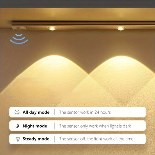 Motion Sensor LED Cabinet Light Ultra Thin Induction Intelligence LED Lamp For Kitchen Counter Bedroom Wardrobe Night Lights