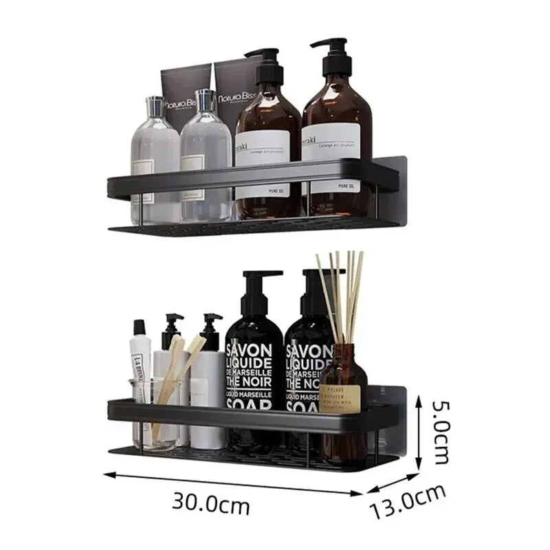 No-Drill Bathroom Storage Shelf