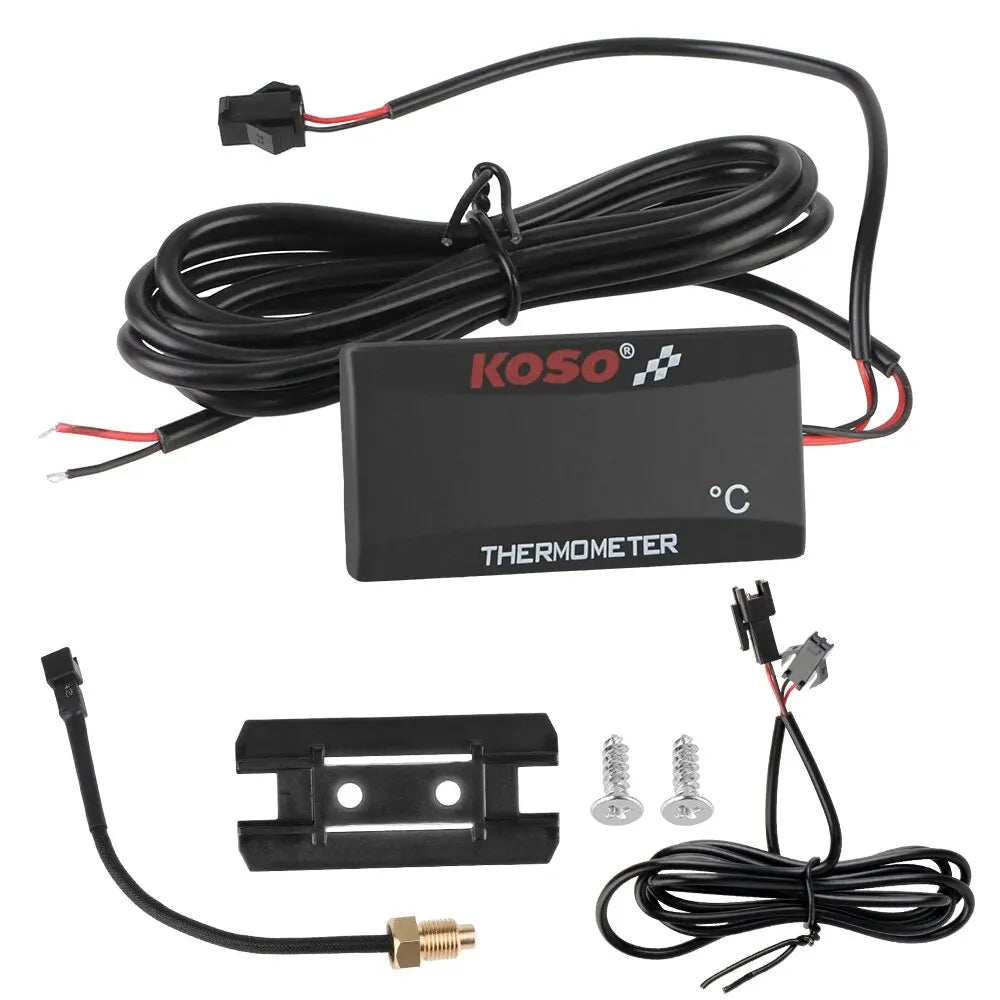 12V 0~120°C Monitor Motorcycle Thermometer Water Tank Retrofit Temperature Meter Indicator Warning With Sensors