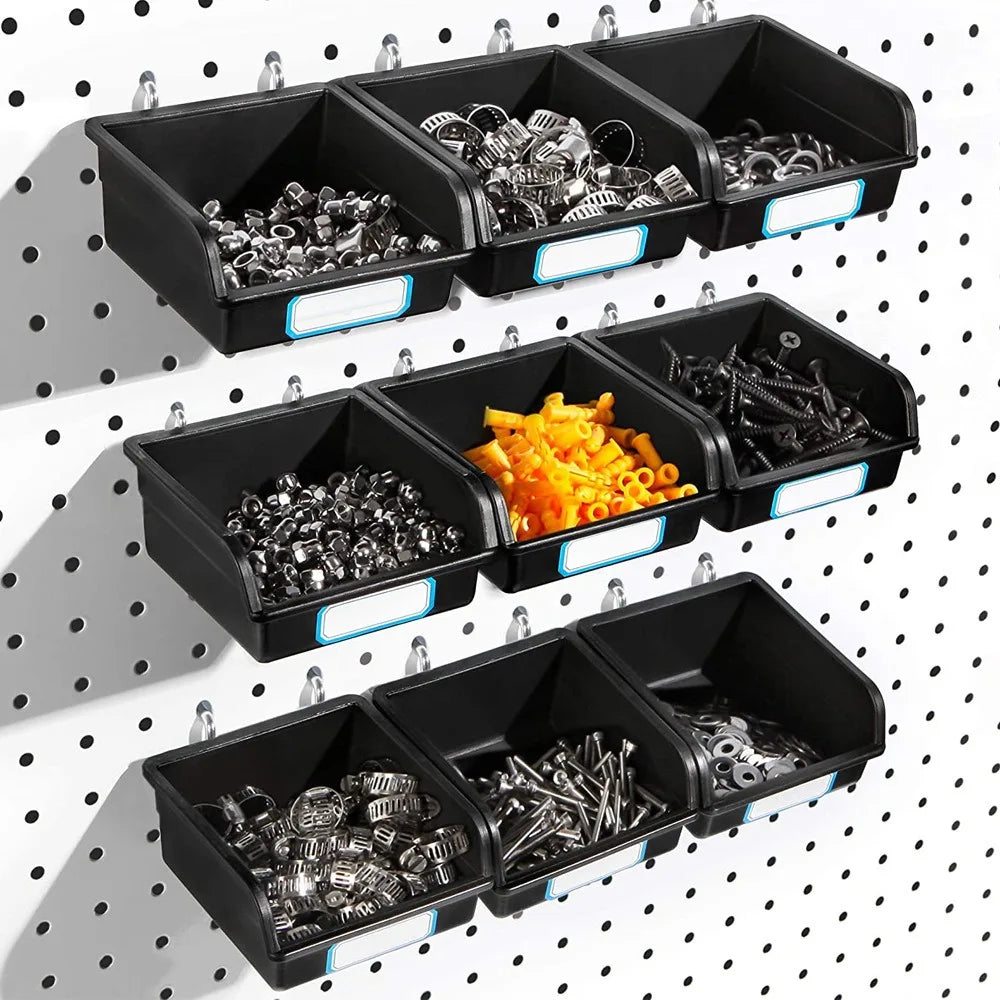1/6 Set Office Workshop Organizing Accessories Tools Storage Pegboard Box Holder Hooks Pegboard Bins