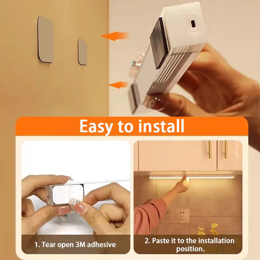 Motion Sensor LED Cabinet Light Rechargeable Versatile Use Portable Cordless Magnetic for Kitchen Bedroom Detector Light