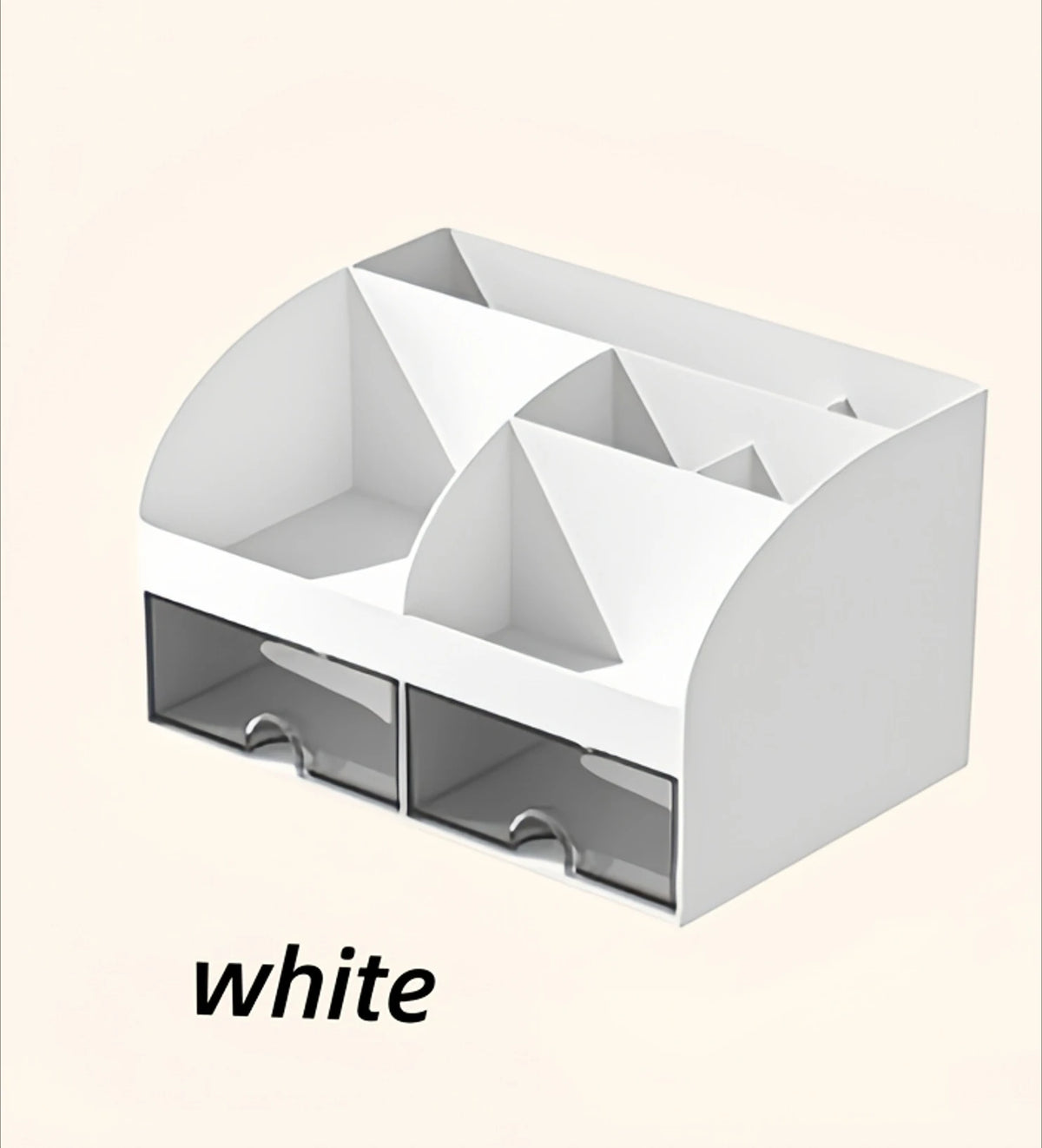 6-compartment Desk Organizer with 2 Drawers, Plastic Cosmetic Storage, Desktop Organizer Set, Pencil Holder, Perfect for Storage