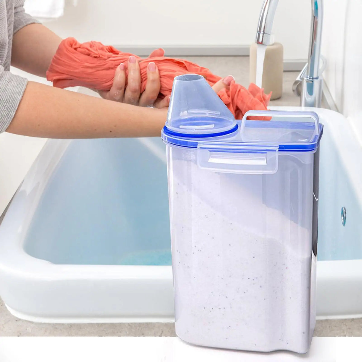Laundry Powder Storage Container, Laundry Soap Dispenser, 4L Multipurpose for Laundry